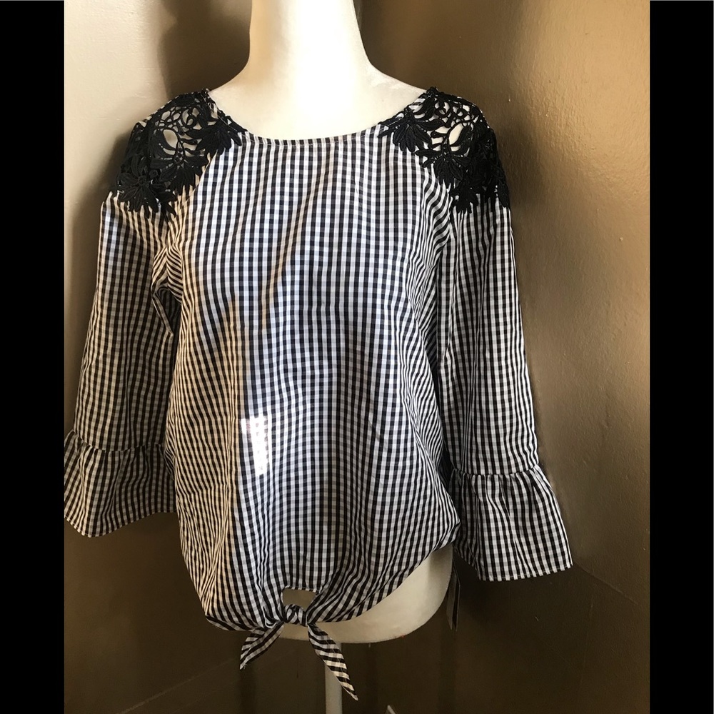 Checkered blouse size Medium by&by